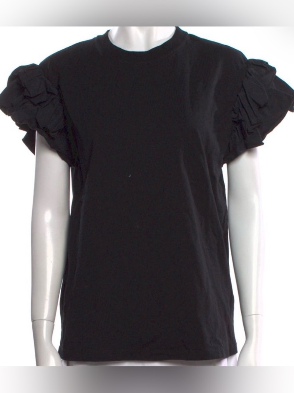 Victoria Victoria Beckham Black Ruffle Sleeve Top Size S
